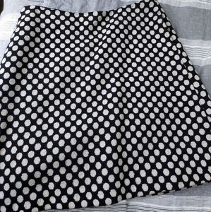 Polka dot, wool blend skirt